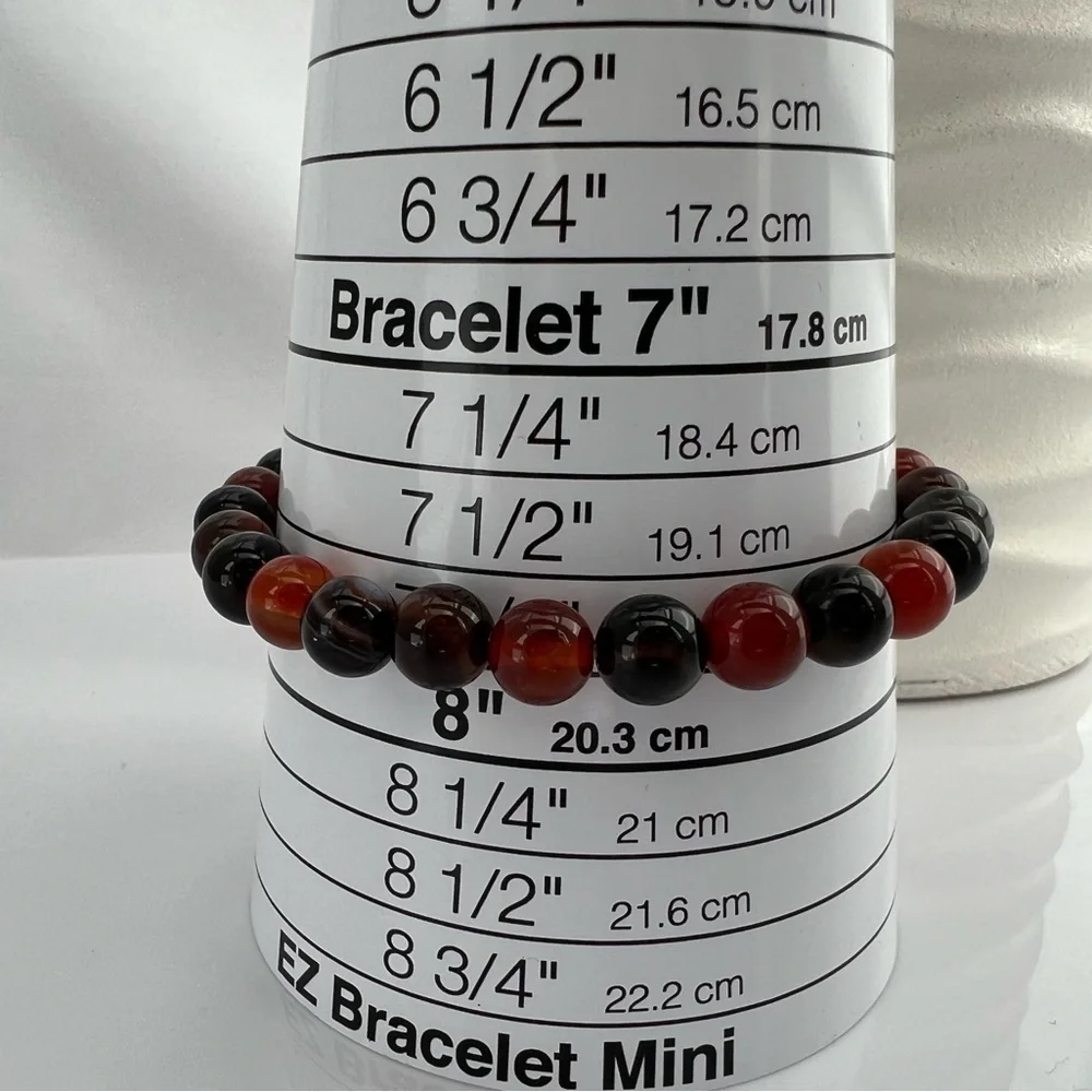 Autumn Colored Agate Beaded Stretch Bracelet